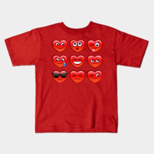 Valentine's Day Emoji Icons Kids T-Shirt